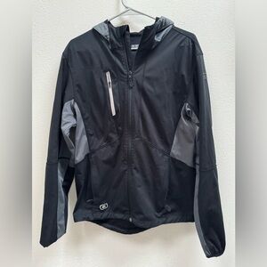 Ogio Mens Endurance Pivot Wind & Water Resistant Full Zip - Blacktop/Gear Grey